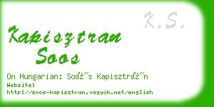 kapisztran soos business card